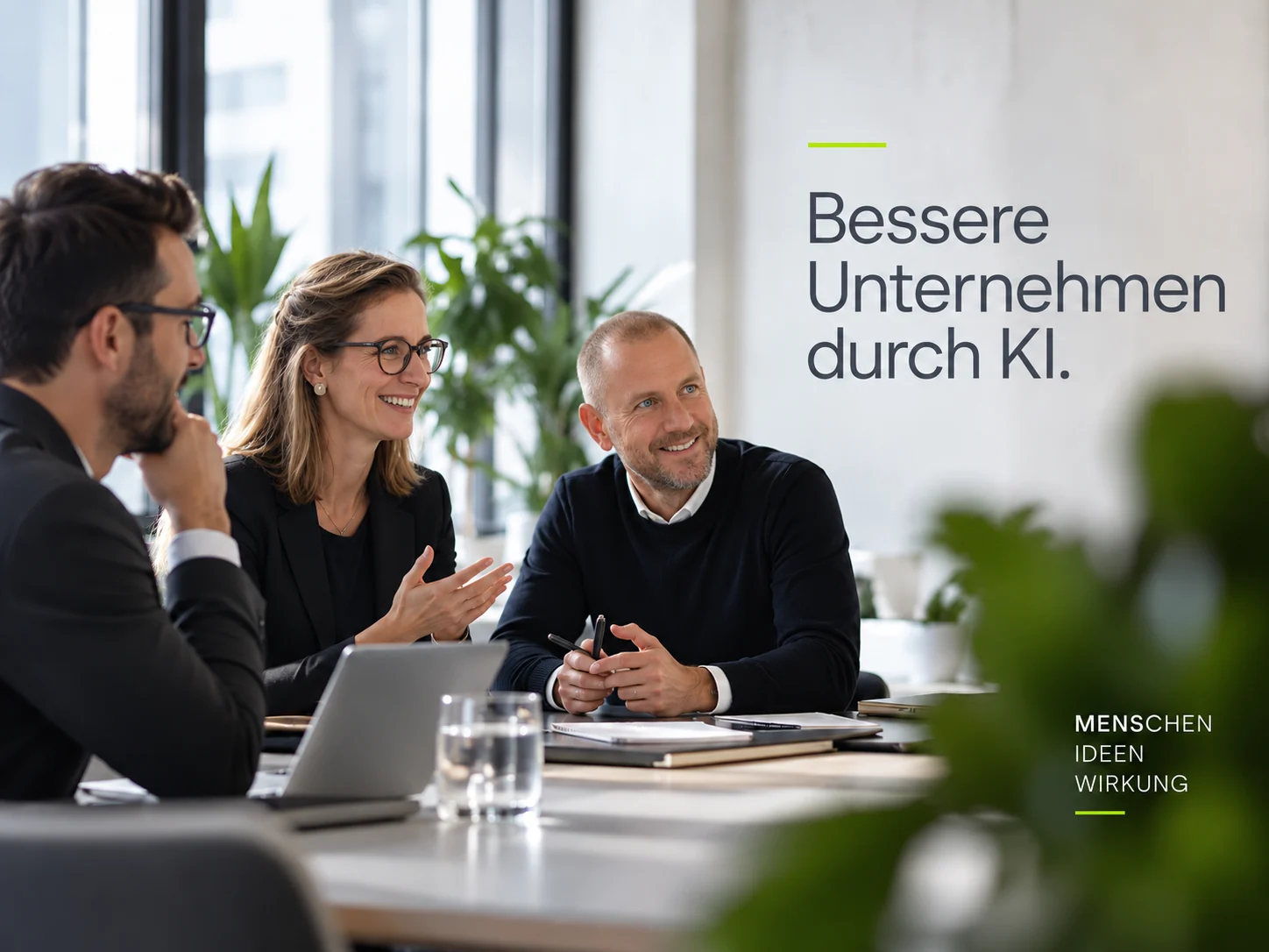 KI-Inszenierung von Mareike und Johannes im gemeinsamen Gespräch
